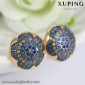 93068 xuping moda 18 k oro color stud damas incrustaciones pendiente de aro de piedra